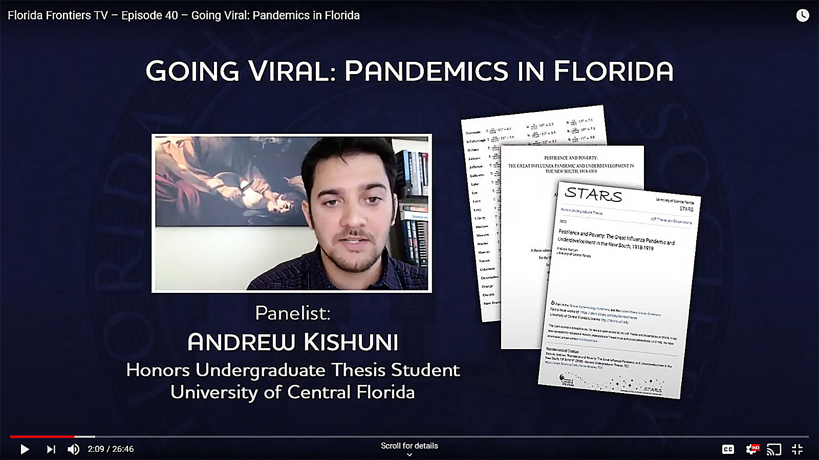 Anddrew Kishuni, Honors Undergraduate Thesis Student, University of Central Florida