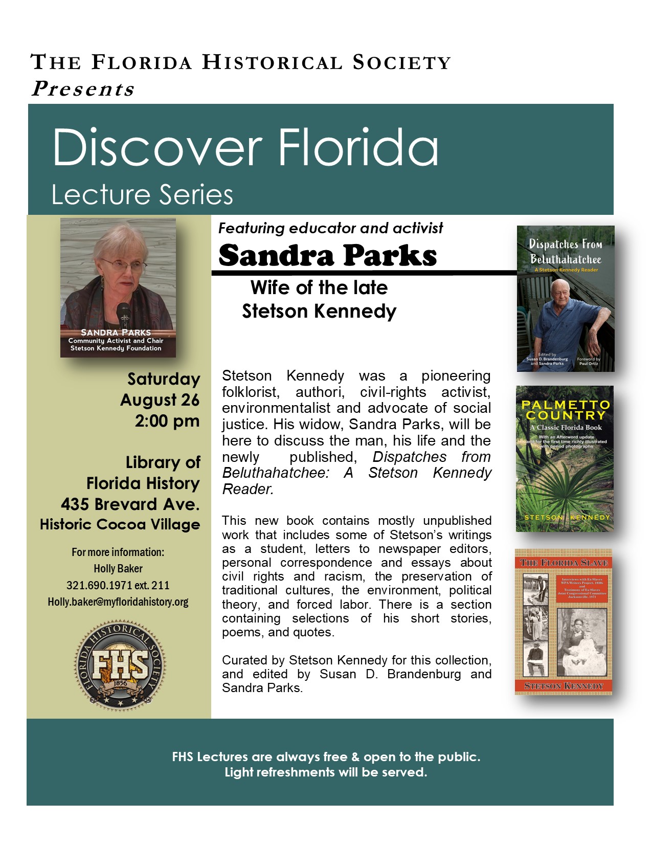 Discover Florida Lecture Series - Sandra Parks