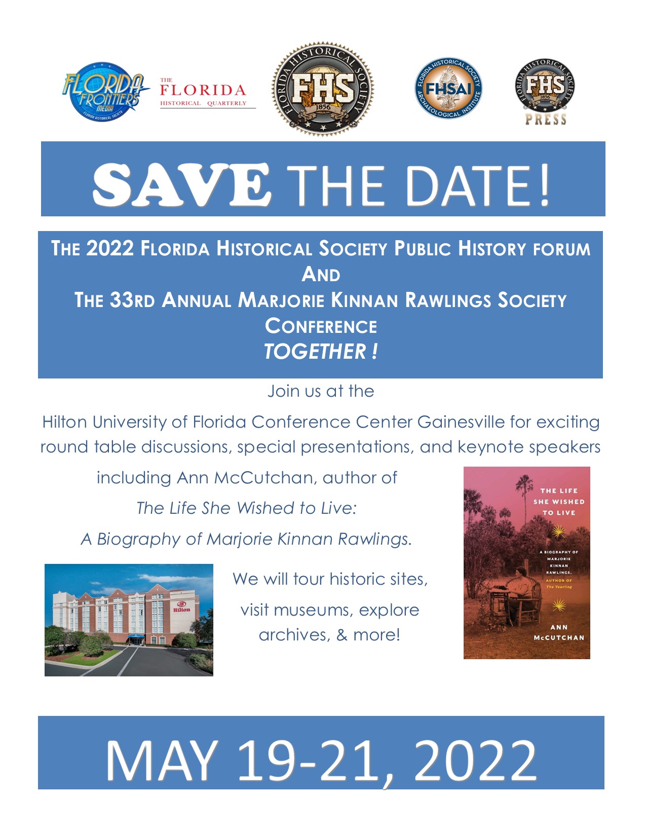 2022 Florida Historical Society Public Forum & Marjorie Kinnan Rawlings Society Conference