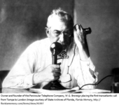 first transatlantic telephone call from Tampa to London