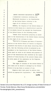 19th amendment to the U.S. Constitution