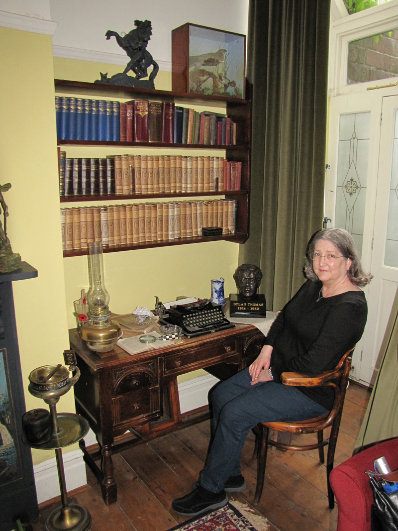 Ann Browning Masters, Ph.D. at childhood home of Dylan Thomas, Swansea, Wales