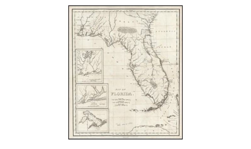 Map that William Darby published in 1821