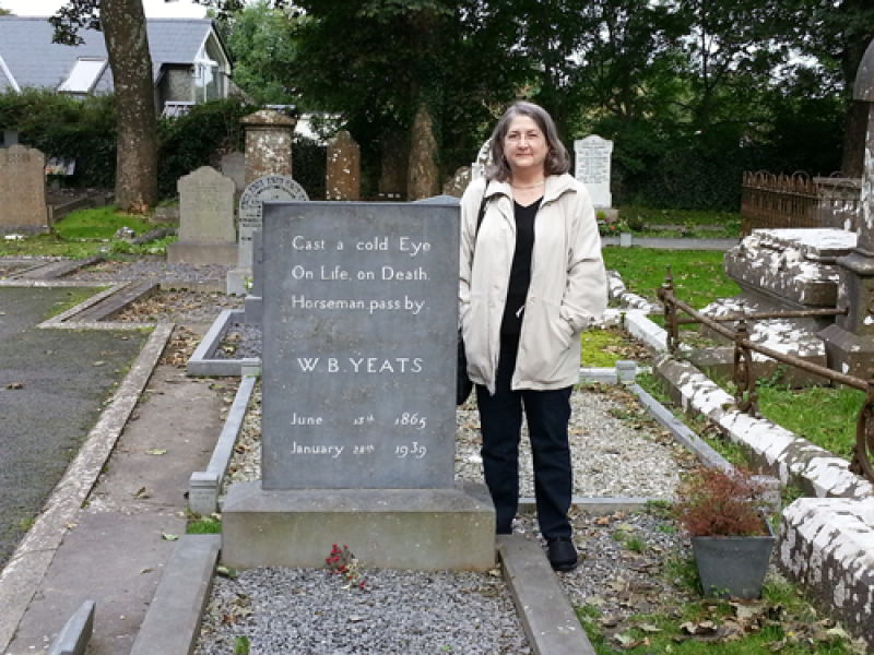 Ann Browning Masters, Ph.D. at W.B. Yeats’ gravesite, Drumcliff Cemetery, Republic of Ireland