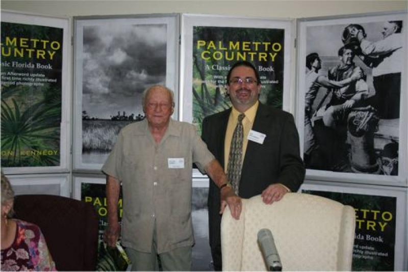 Author and activist Stetson Kennedy with Florida Historical Society executive director Ben Brotemarkle