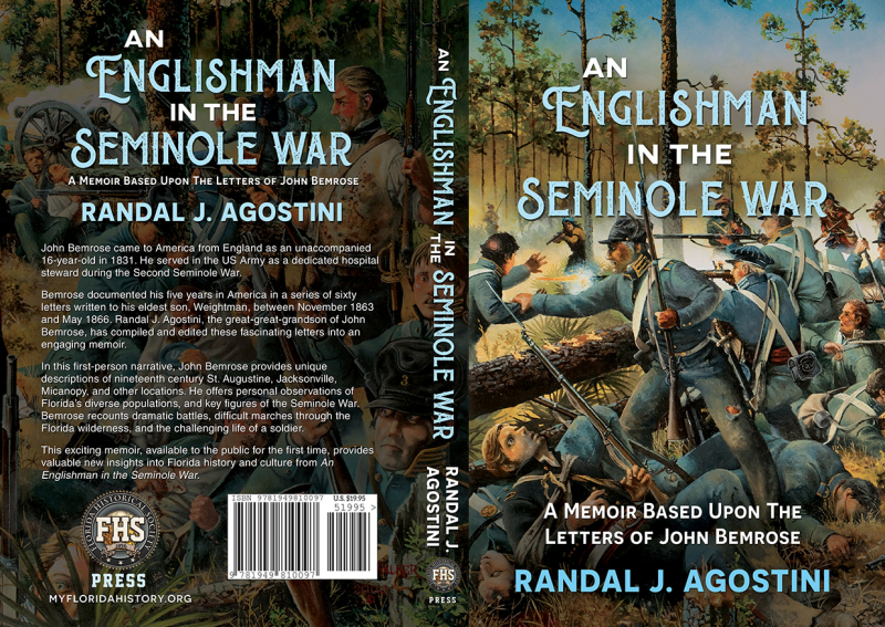 back/spine/front cover of book; An Englishman in the Seminole War 