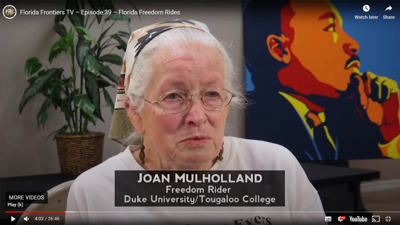 Joan Mulholland - Freedom Rider, Rider Duke University/Tougaloo-College