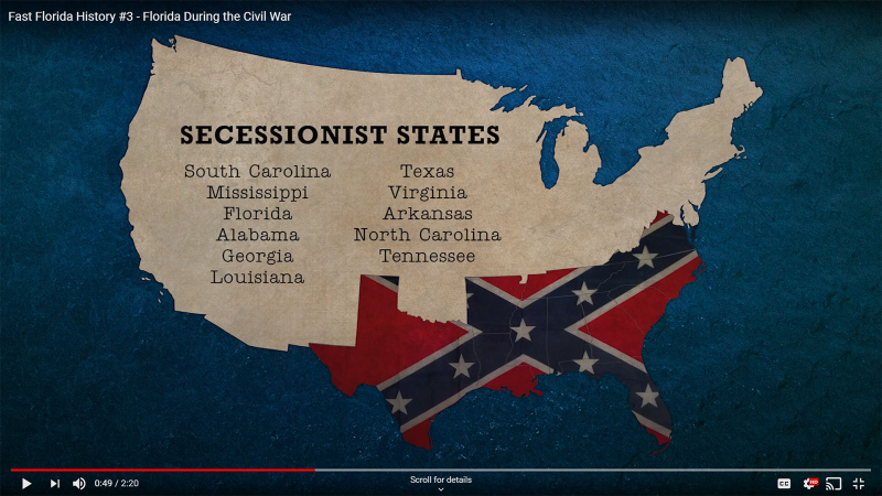 Fast Florida History #3 - Civil War Secessionist States