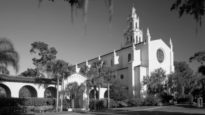 Black and White photograph Rollins College
