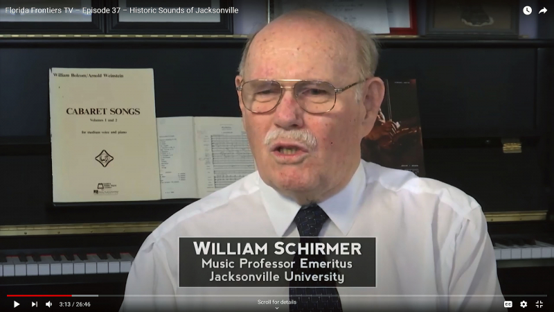 William Schirmer, Music Professor Emeritus, Jacksonville University