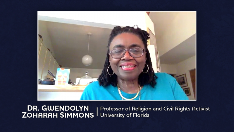 Dr. Gwendolyn Zoharrah Simmons, Professor of religion and Civil Righs Acvtifist, University of Florida