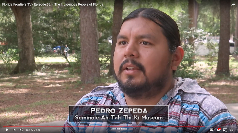 FFTV32, Pedro Zepeda, Seminole Ah-Tah-Thi-Ki Museum